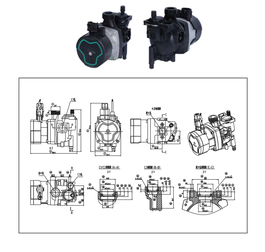 High efficiency gas boiler pump