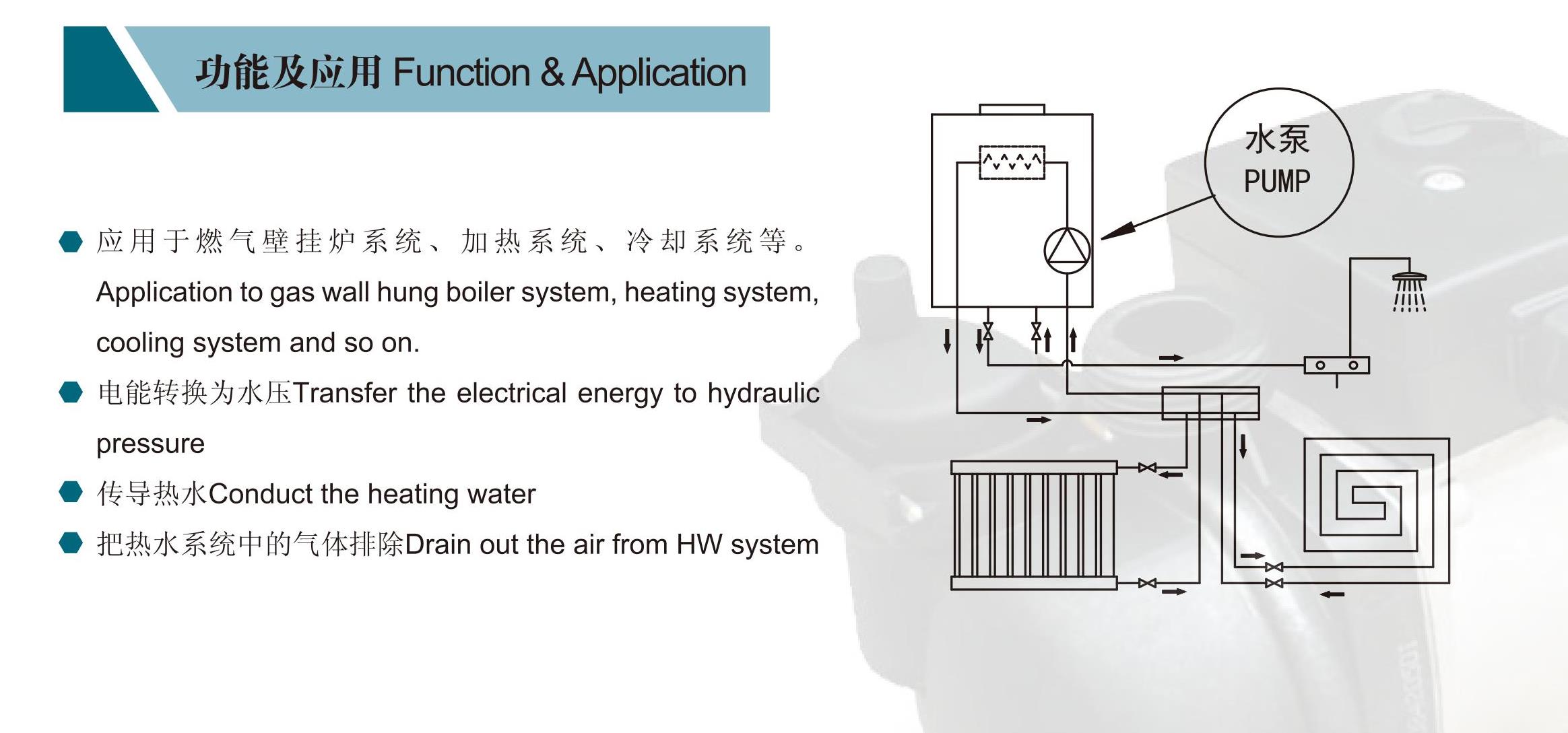 High efficiency gas boiler pump